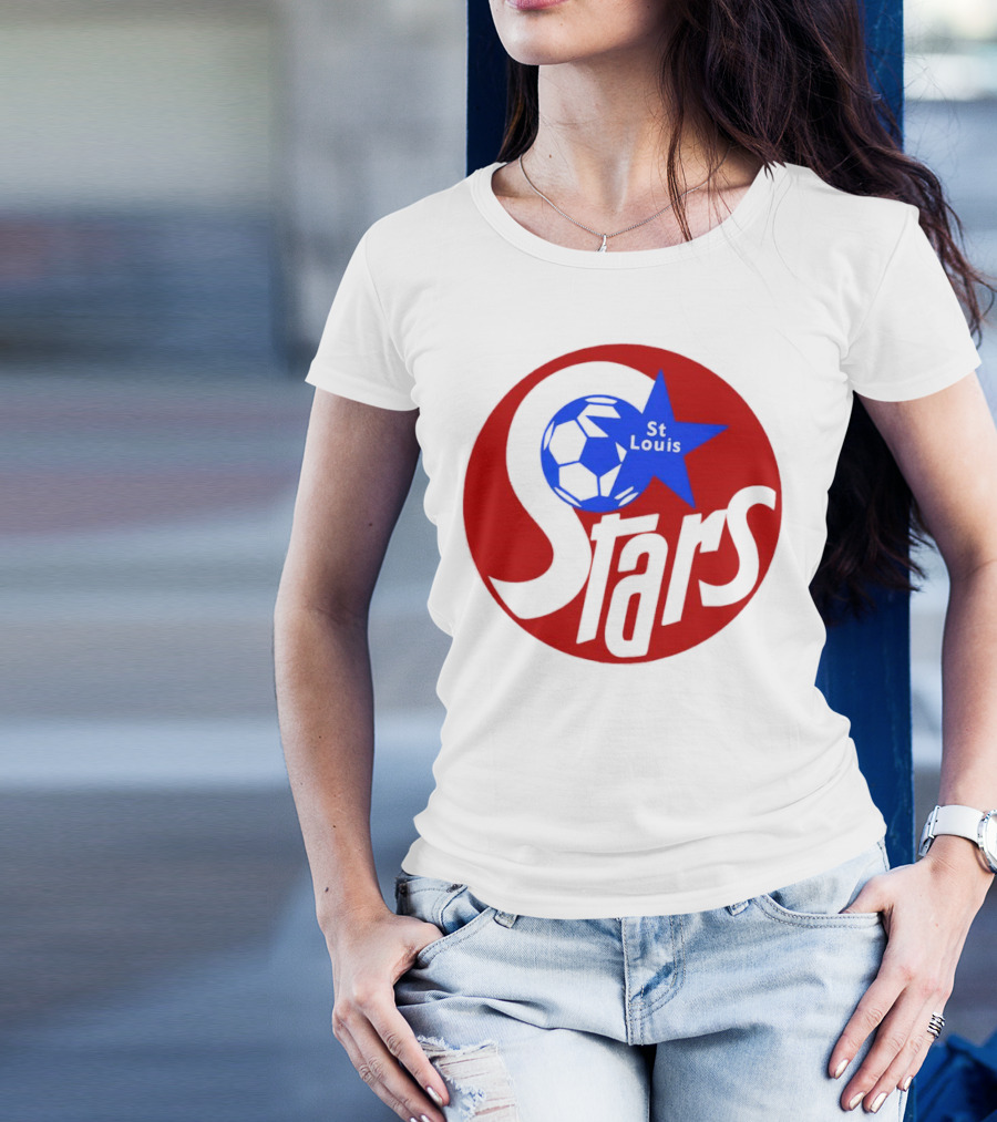 St Louis Stars Soccer 1977 NASL Classic Logo With Soccer Ball And Blue Star T-Shirt