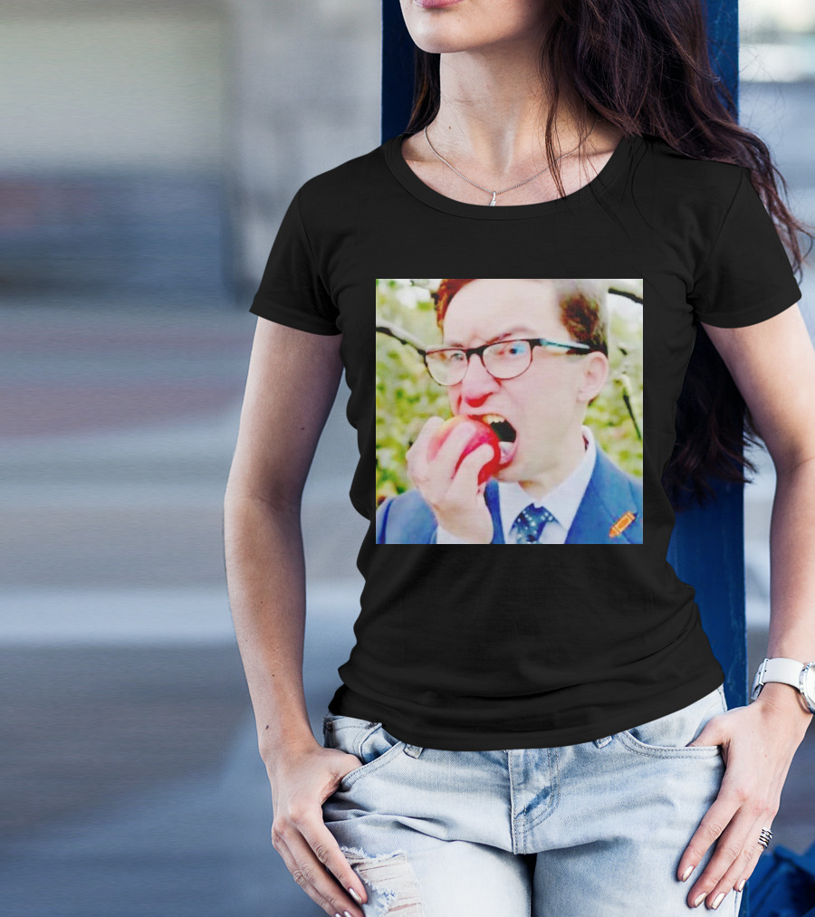 Pierre Poilievre Eating Apple In Suit And Glasses T-Shirt
