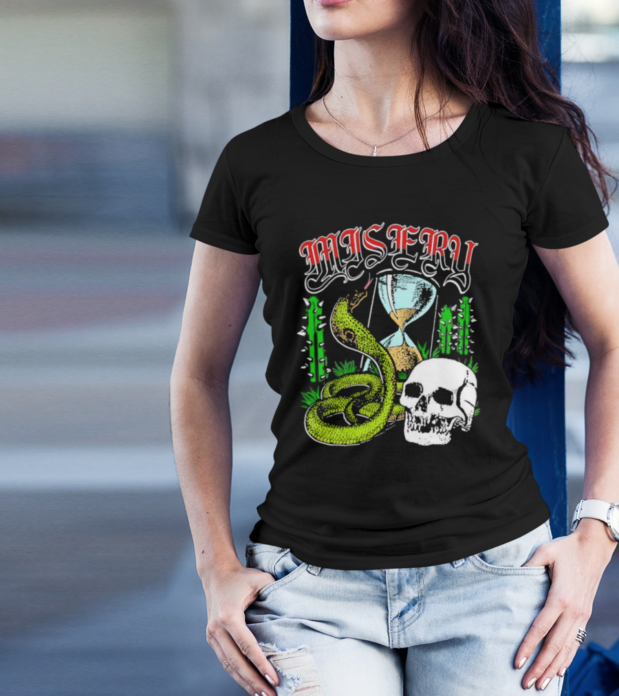 Misery Snake Skull Hourglass Cactus T-Shirt