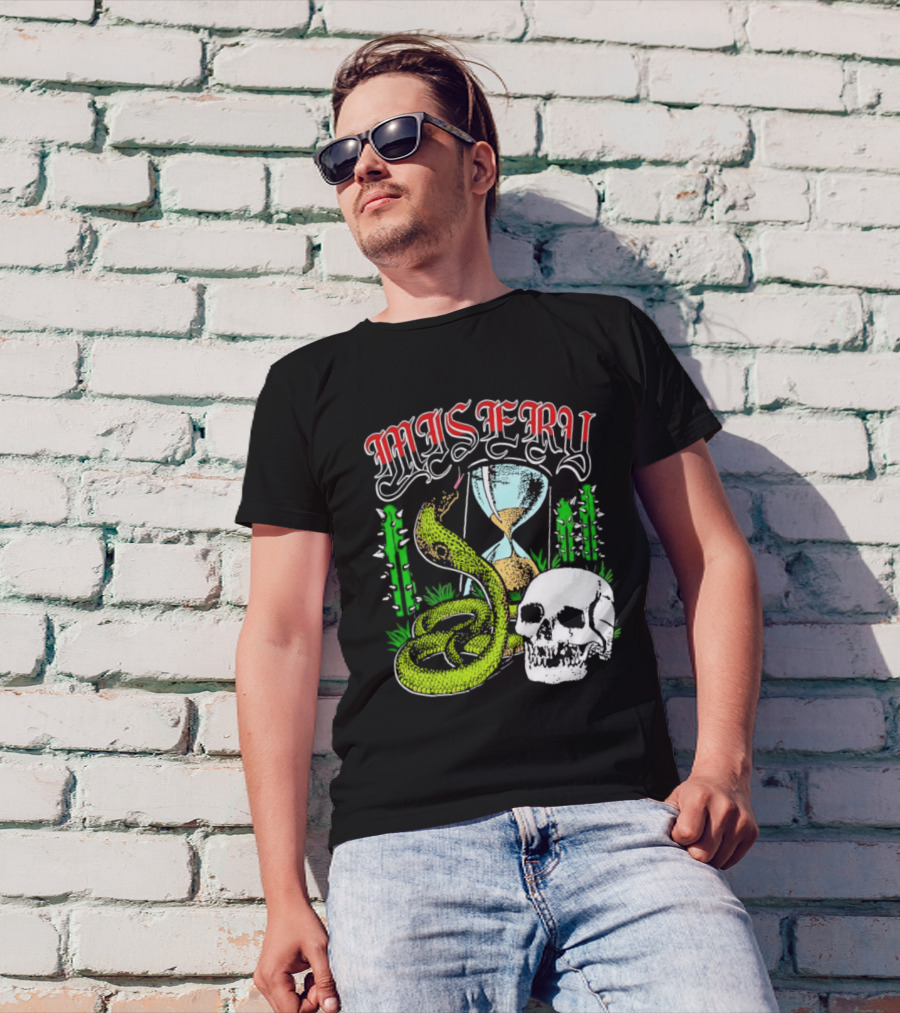 Misery Snake Skull Hourglass Cactus T-Shirt