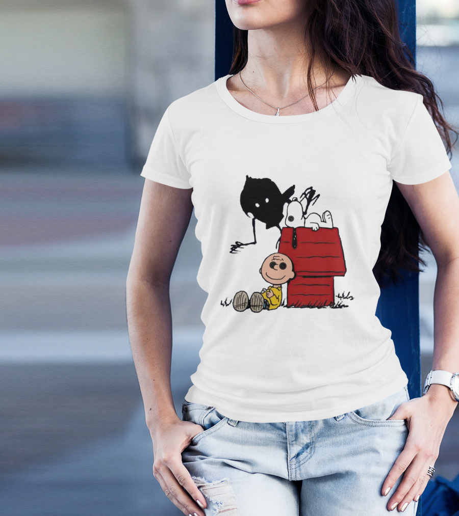 Charlie Brown Snoopy Woodstock Shadow Doghouse T-Shirt