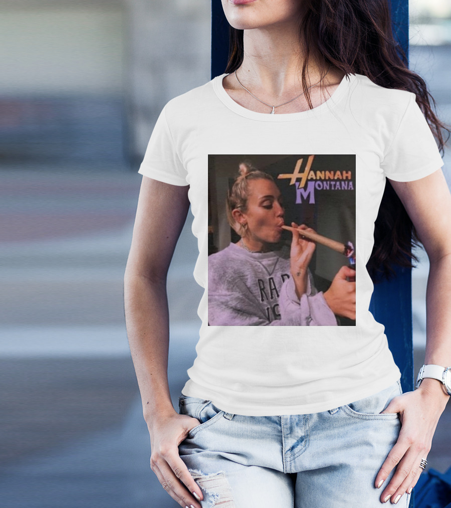 Disney Hannah Montana Smoking Weed Blunt T-Shirt