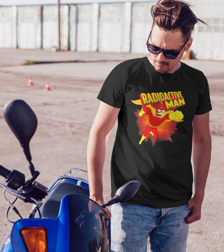 The Simpsons Radioactive Man Superhero Burst Action T-Shirt