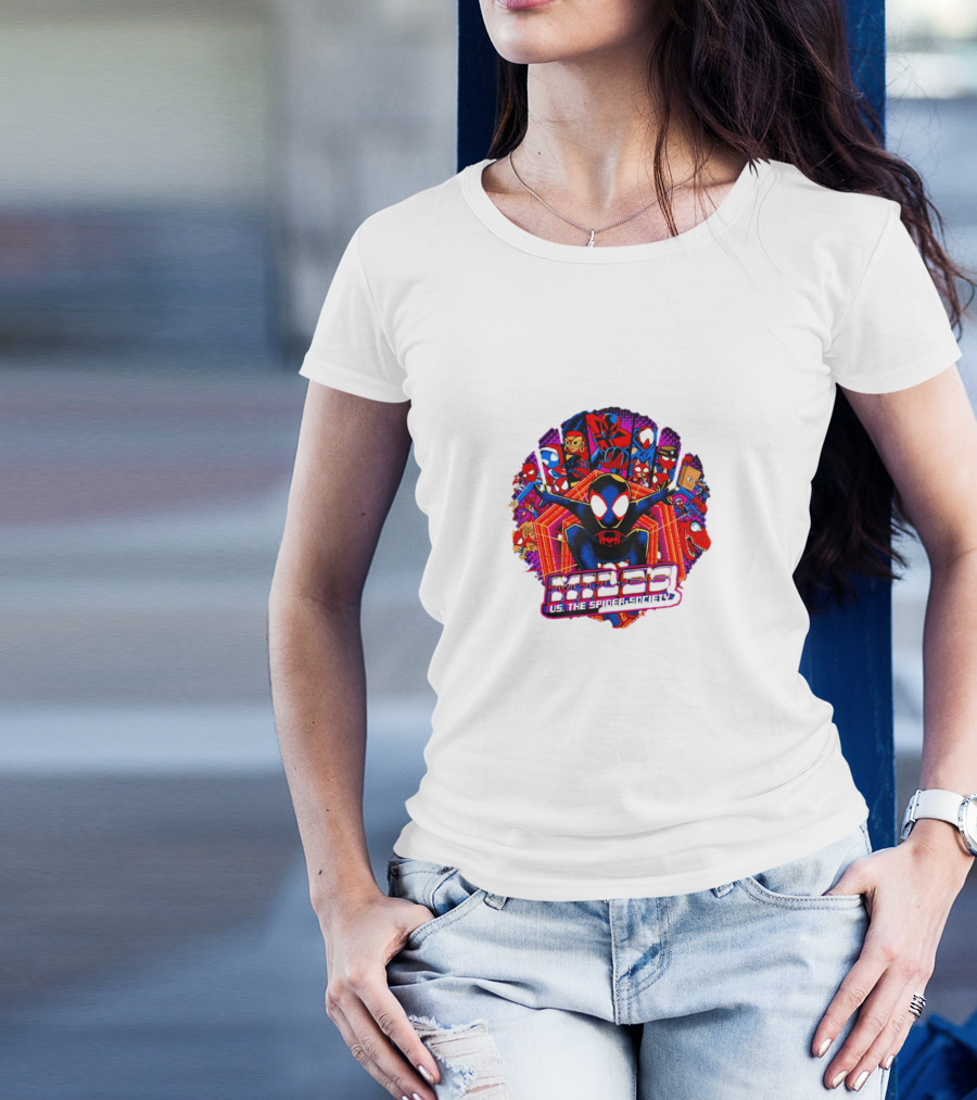 Miles Spider-Society Ensemble With Diverse Spider Characters T-Shirt