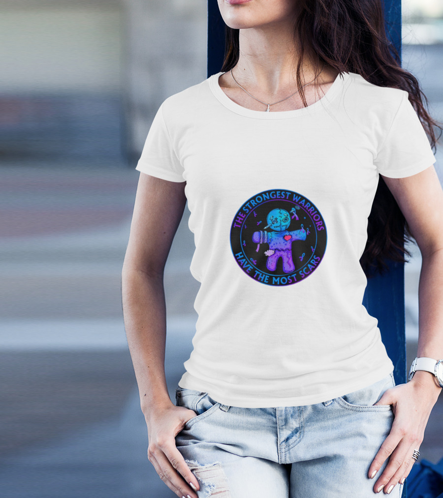 The Strongest Warriors Have The Most Scars Glowing Voodoo Doll T-Shirt