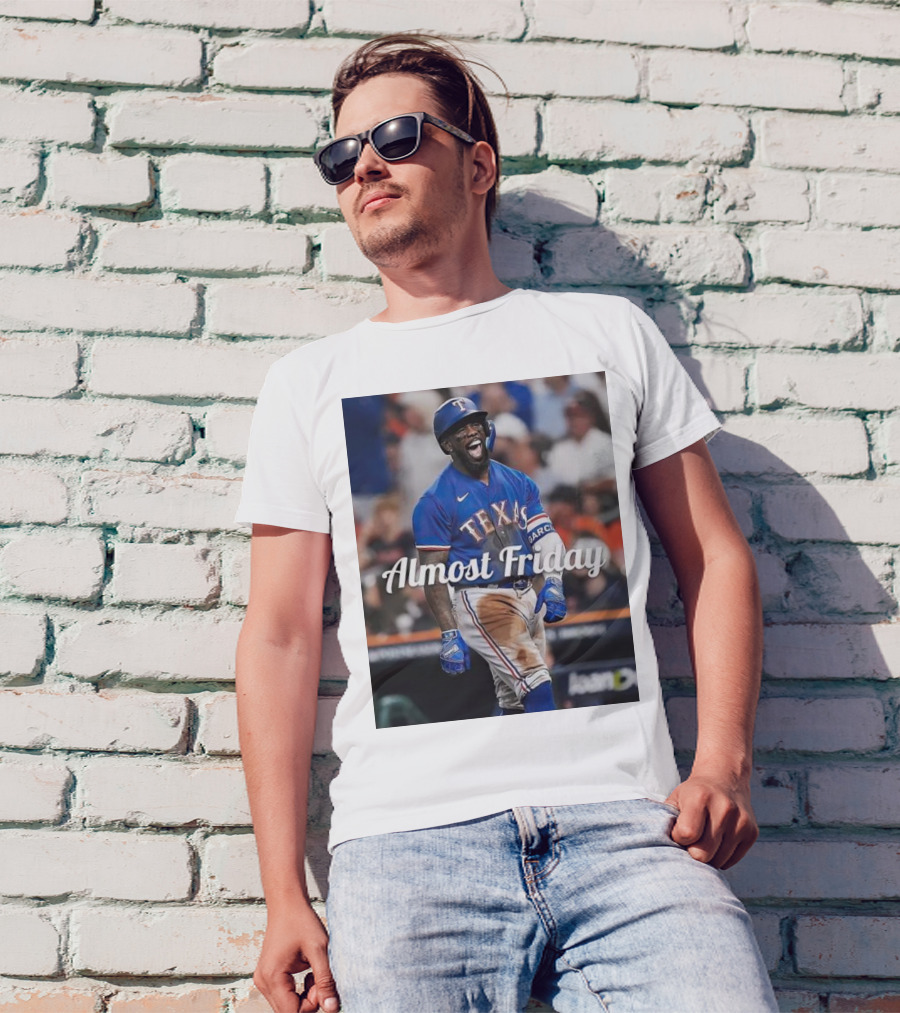Almost Friday El Bomb Adolis García Texas Rangers MVP Showing T-Shirt