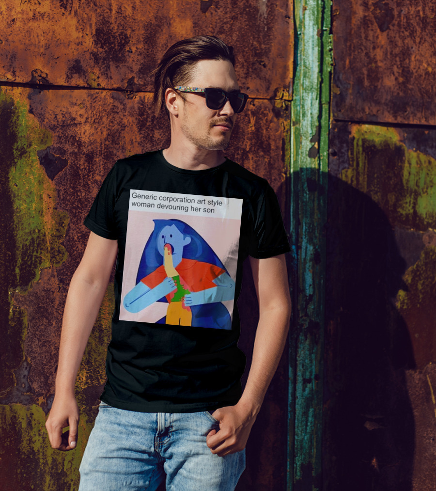 Generic Corporation Art Style Woman Devouring Her Son T-Shirt
