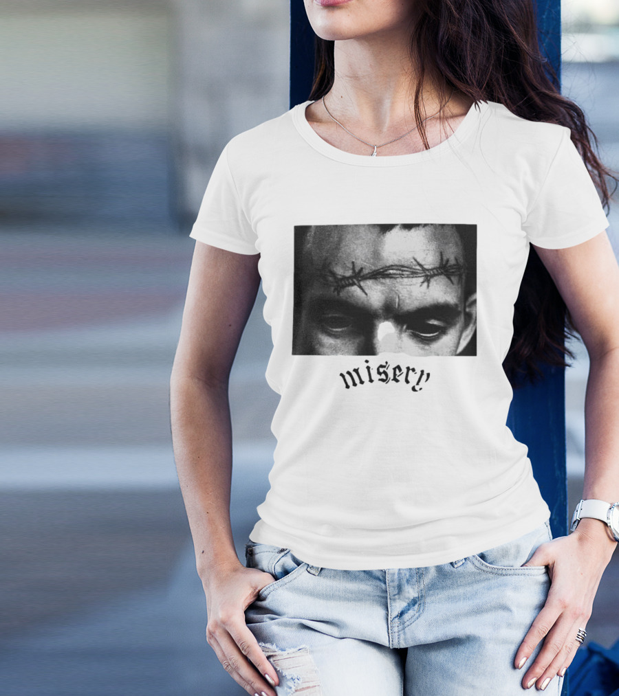 Misery Barbed Wire Forehead Face T-Shirt