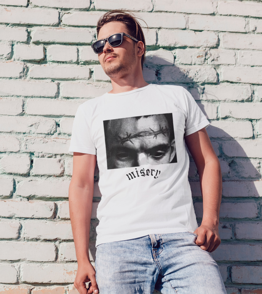 Misery Barbed Wire Forehead Face T-Shirt