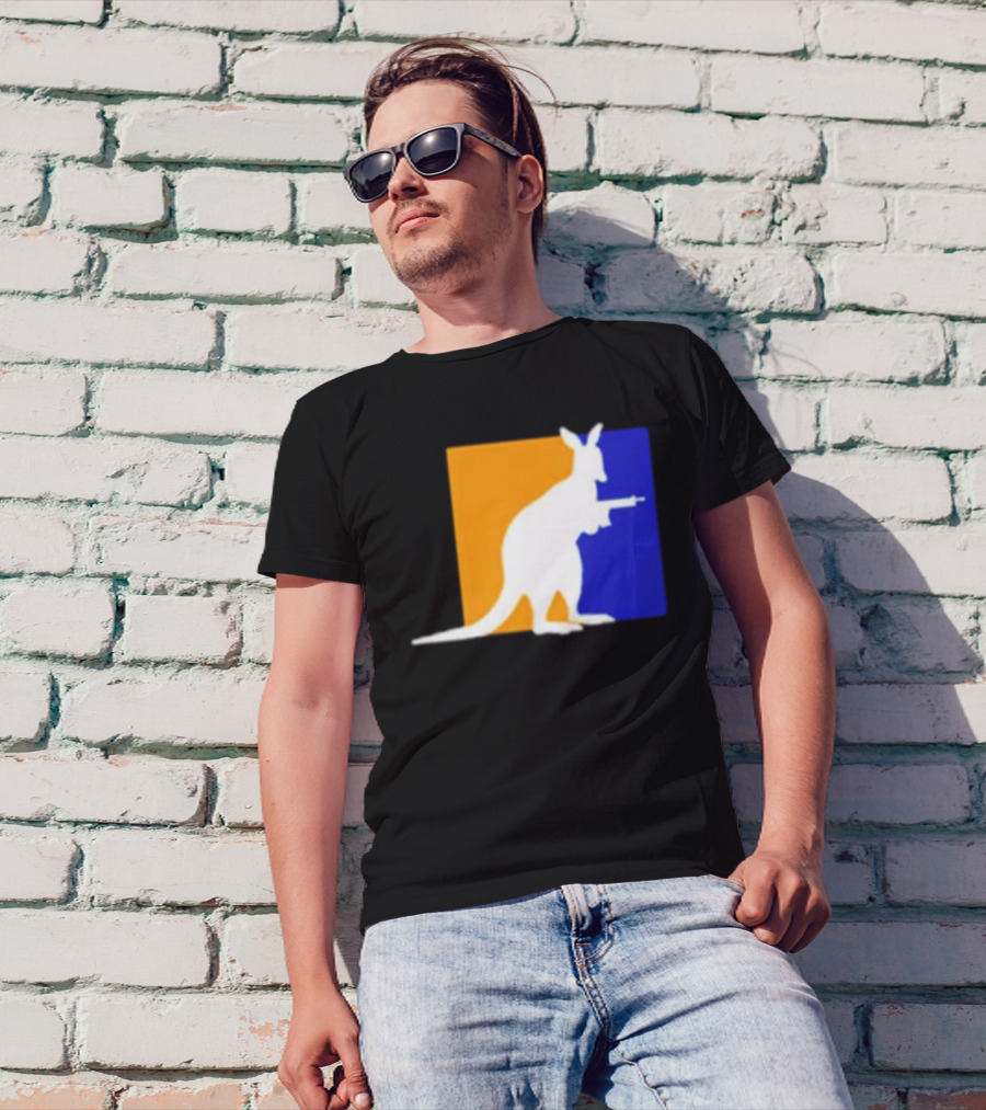 Thunder Down Under Kangaroo With Gun Australia T-Shirt