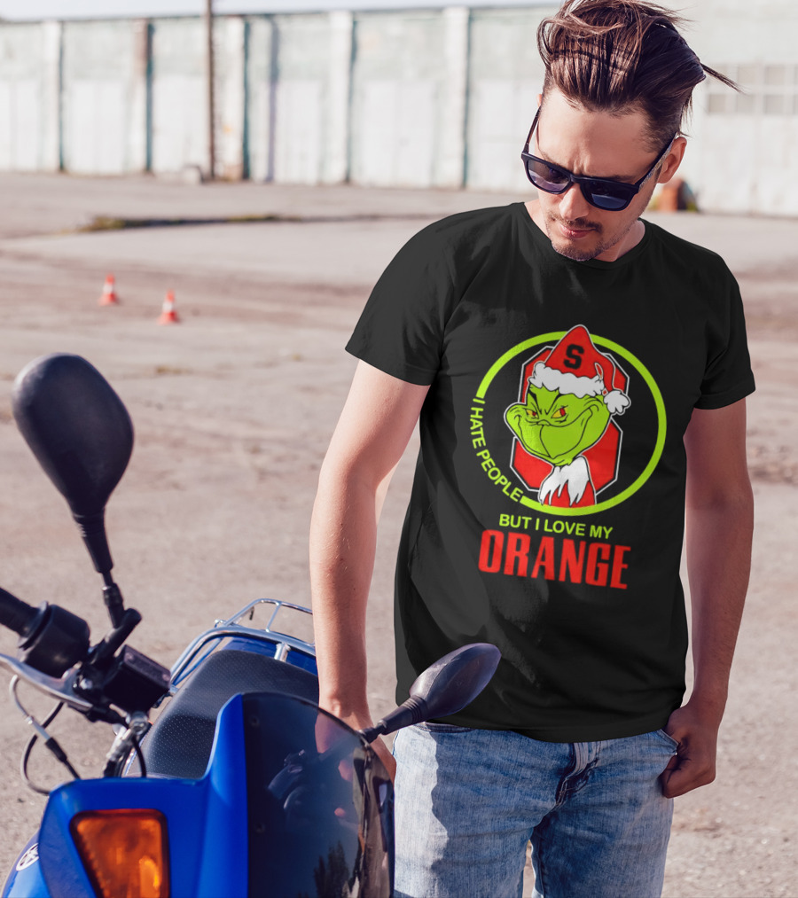 Grinch I Hate People But I Love My Syracuse Orange Christmas T-Shirt