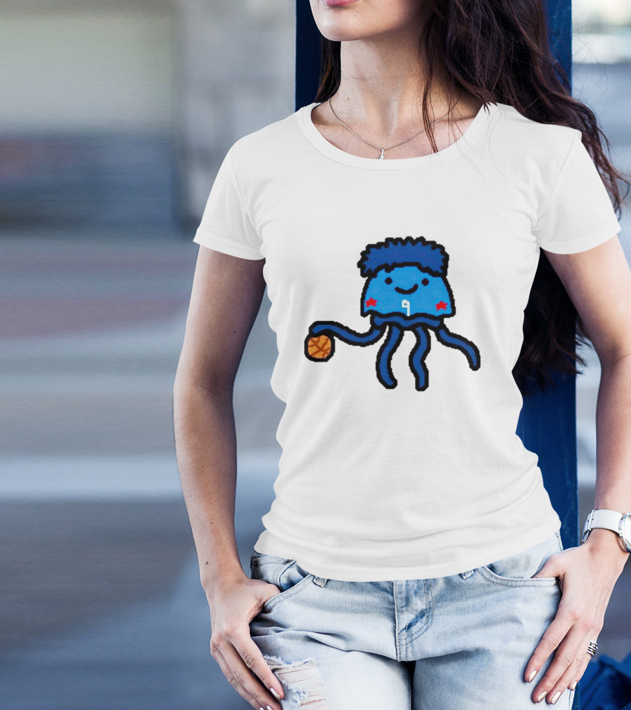 Kelly Oubre Jr Cartoon Jellyfish Basketball Star T-Shirt