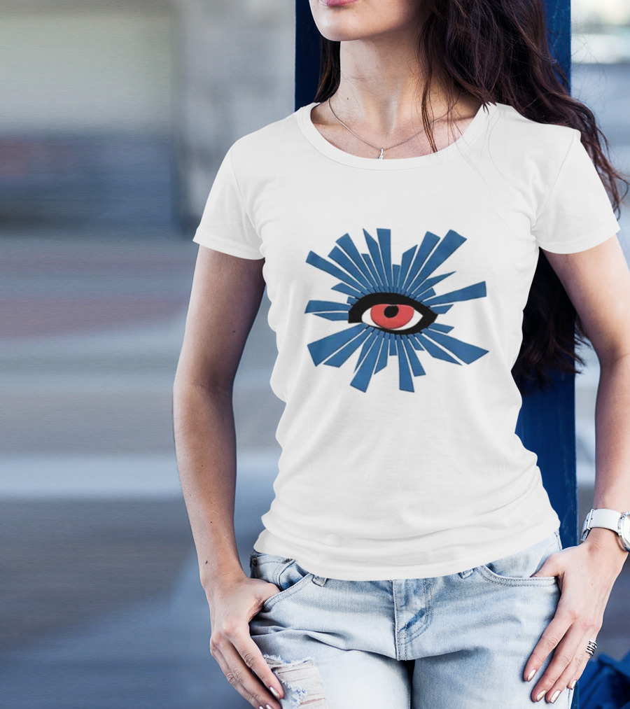 House Of Errors Eye Design With Radiant Blue And Red Iconic Elements T-Shirt