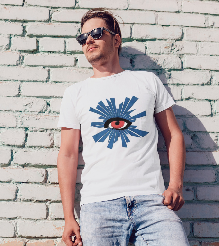 House Of Errors Eye Design With Radiant Blue And Red Iconic Elements T-Shirt