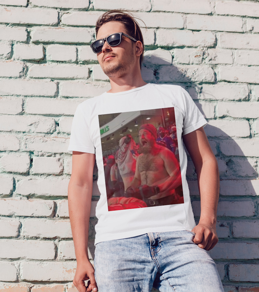Buffalo Bills Shirtless Fan Game Day Excitement Ryan Fitzpatrick Scream T-Shirt
