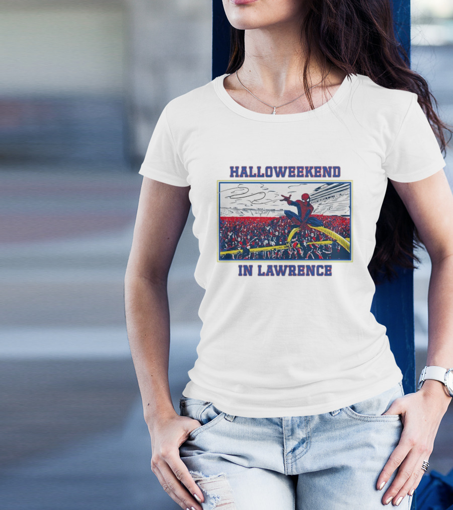 Halloweekend In Lawrence Spider Man Event Crowd Scene T-Shirt