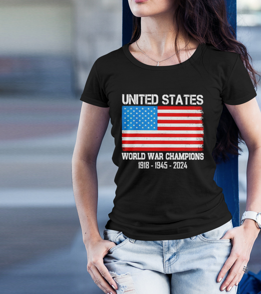 United States Flag World War Champions 1918 1945 T-Shirt