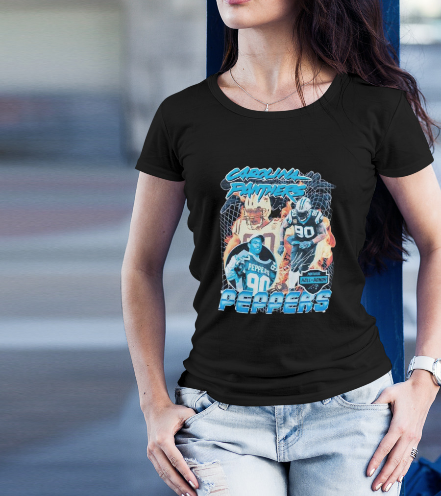 Carolina Panthers Julius Peppers Hall Of Honor 90 T-Shirt