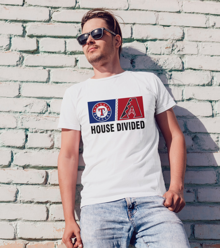Texas Rangers Arizona Diamondbacks House Divided T-Shirt
