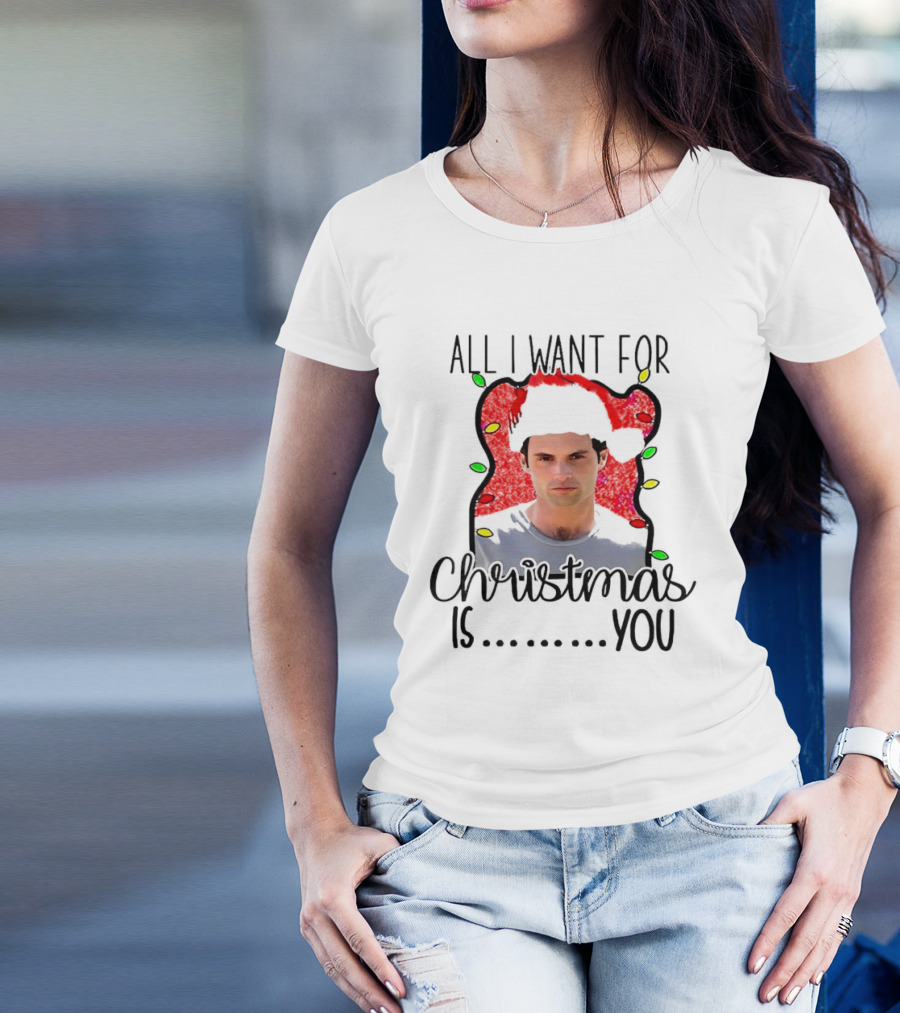 All I Want For Christmas Is You Joe Goldberg Festive Lights T-Shirt