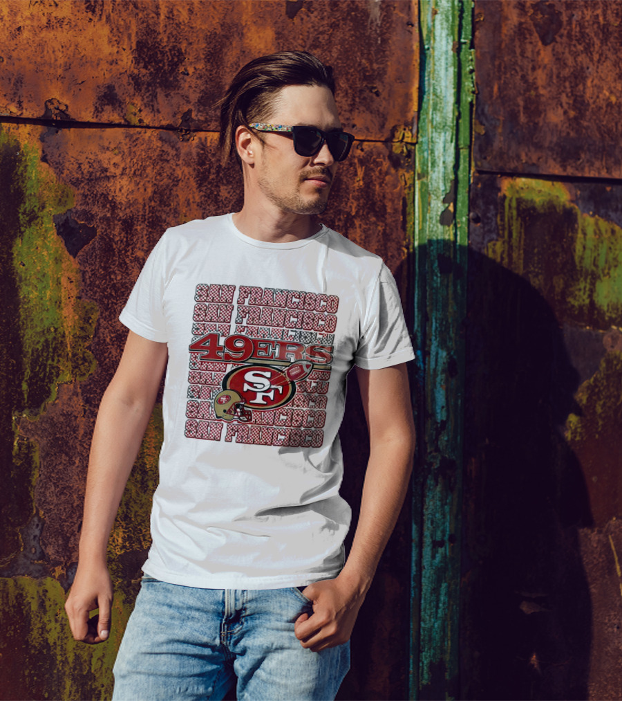 San Francisco 49ers Checkered Helmet T-Shirt