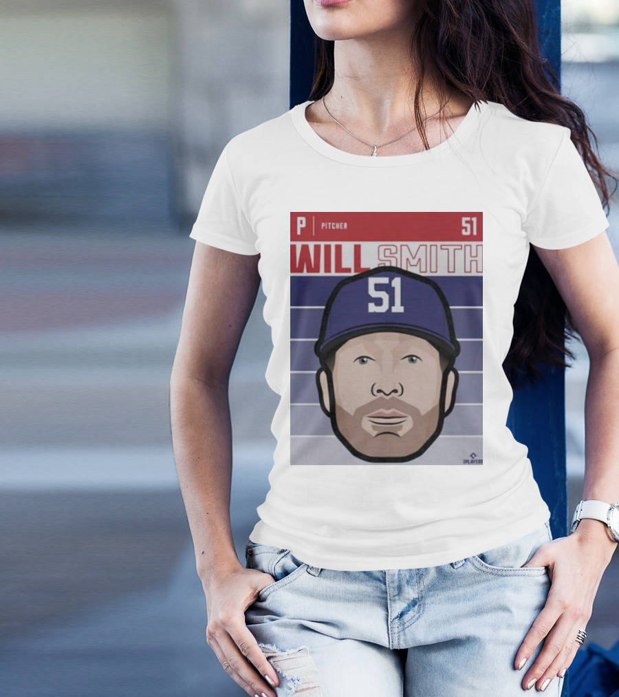 Will Smith Pitcher 51 Texas Fade Baseball T-Shirt