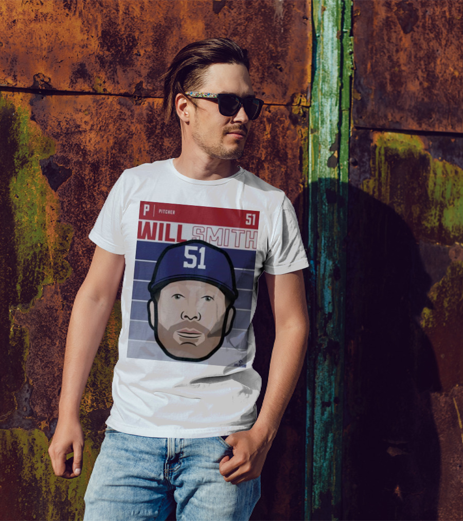 Will Smith Pitcher 51 Texas Fade Baseball T-Shirt