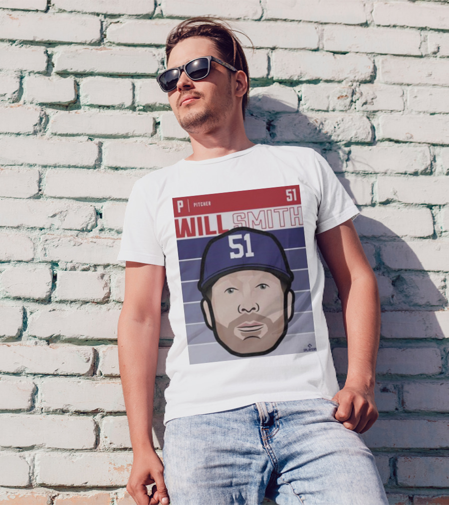 Will Smith Pitcher 51 Texas Fade Baseball T-Shirt
