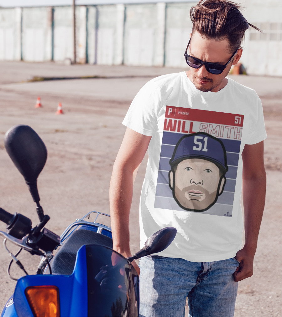 Will Smith Pitcher 51 Texas Fade Baseball T-Shirt