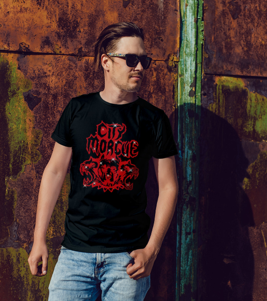 City Morgue Rhinestone Cerberus T-Shirt
