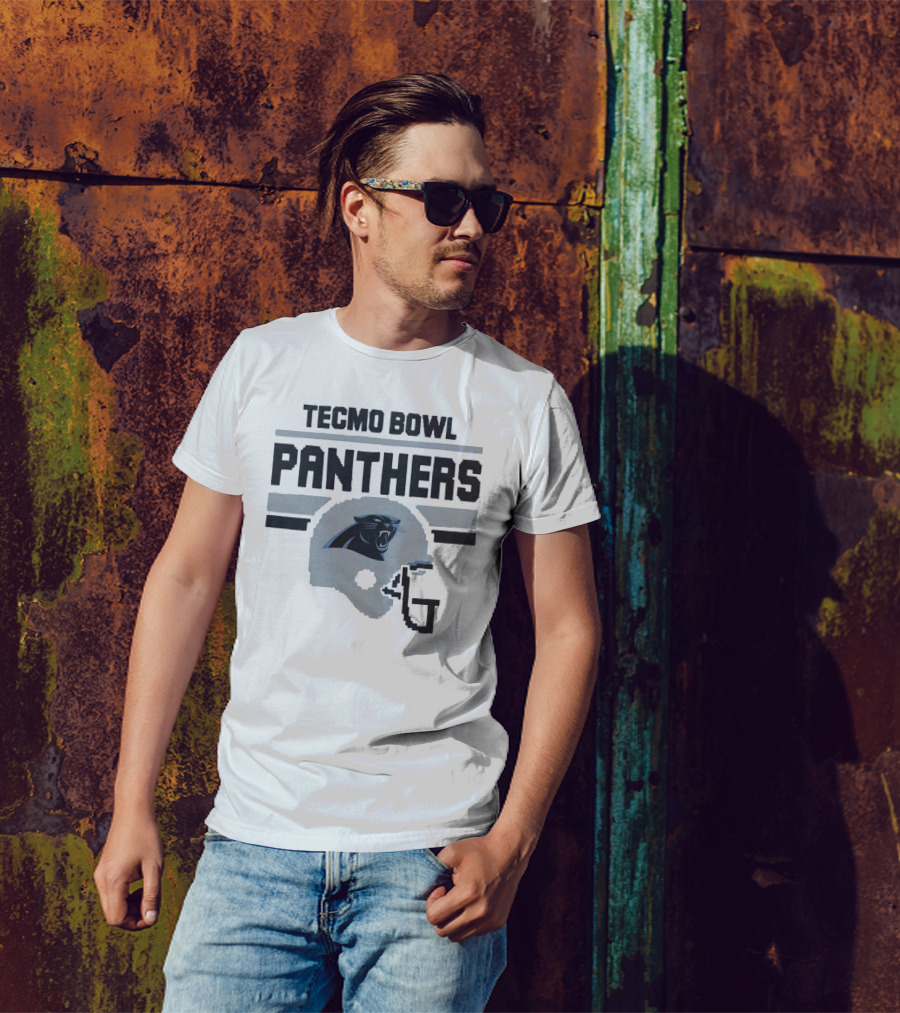 Tecmo Bowl Panthers Carolina Football Helmet T-Shirt
