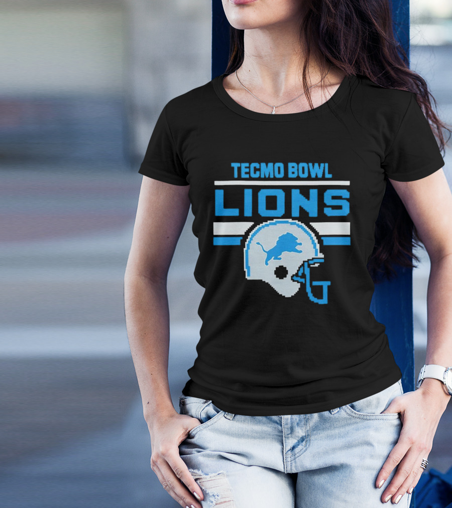 Tecmo Bowl Lions Helmet Detroit T-Shirt