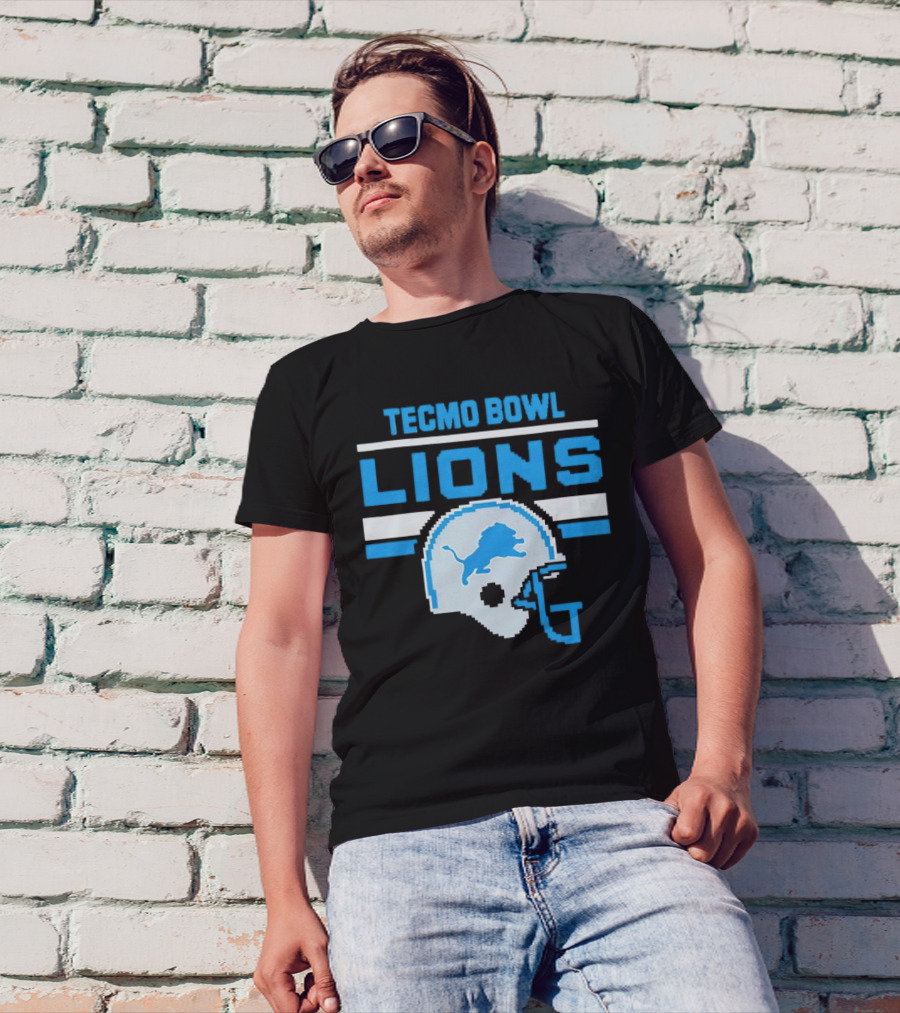 Tecmo Bowl Lions Helmet Detroit T-Shirt