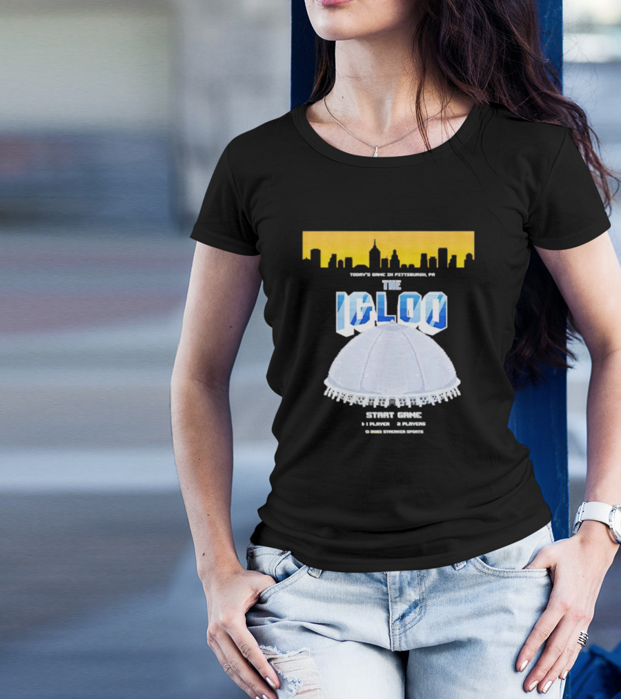 8-Bit Start Game Pittsburgh PA The Igloo Retro Skyline T-Shirt