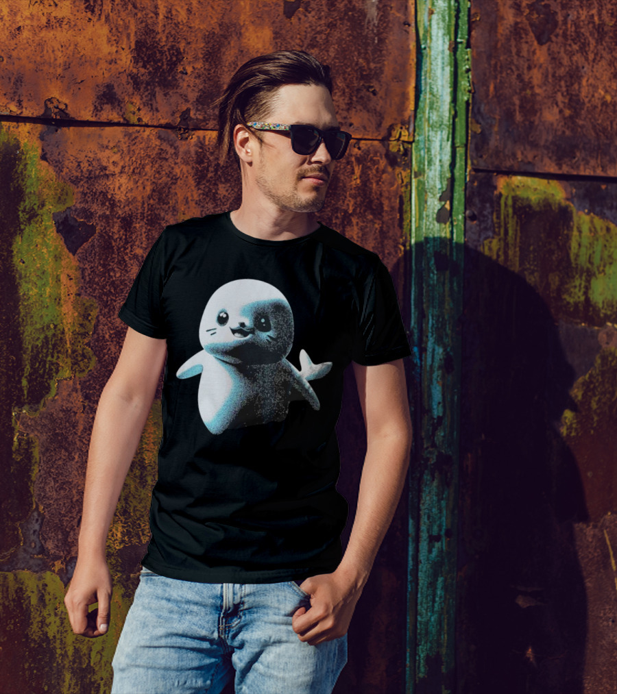 Distressed Spectre Sappy Seals Cute Sea Animal T-Shirt
