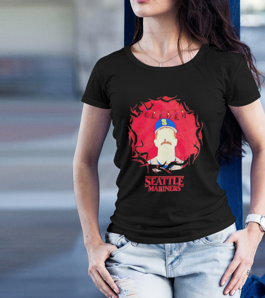 Eleven Stranger Things Style Seattle Mariners Baseball T-Shirt