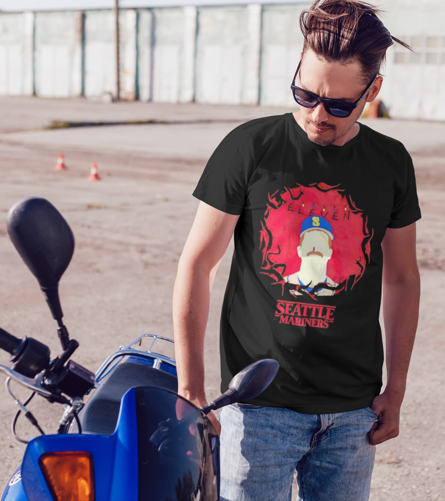 Eleven Stranger Things Style Seattle Mariners Baseball T-Shirt