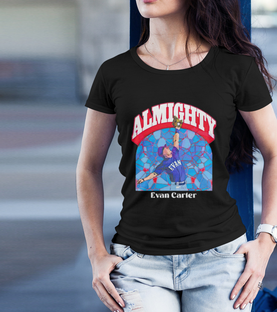 Evan Carter Almighty Baseball Texas T-Shirt