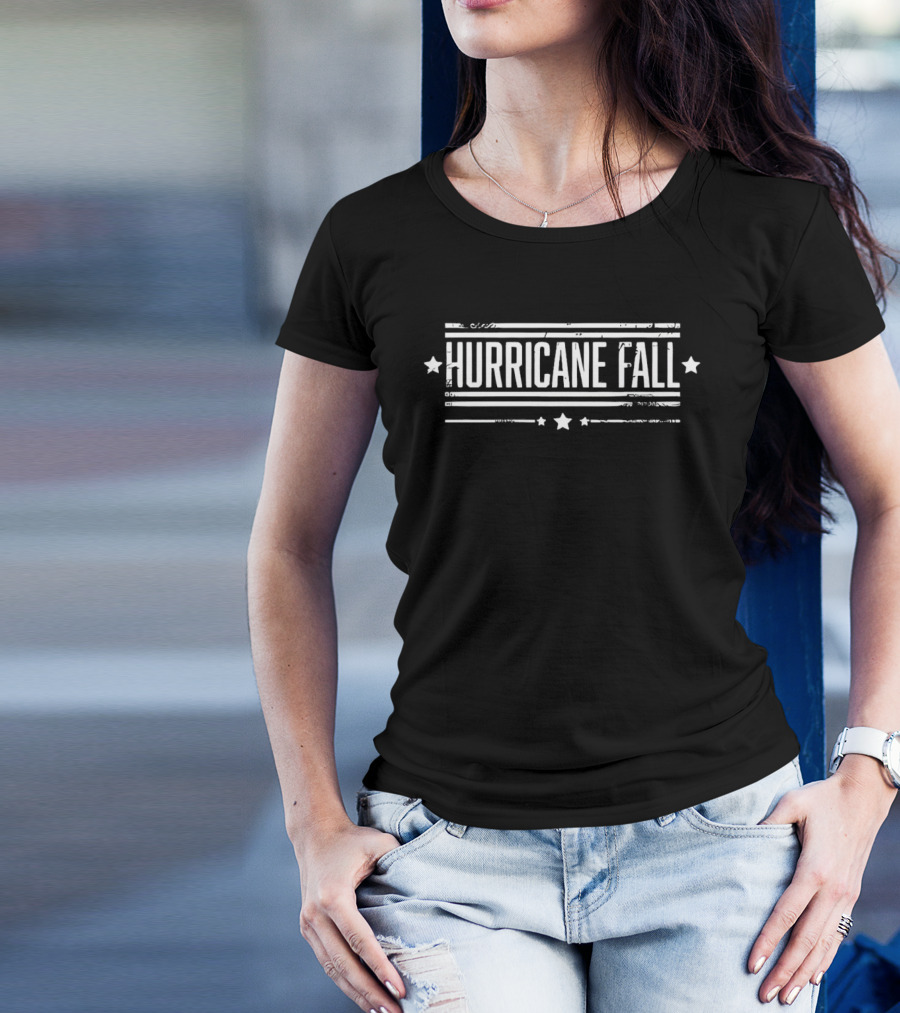 Hurricane Fall Stars Bold Distressed Stripes T-Shirt
