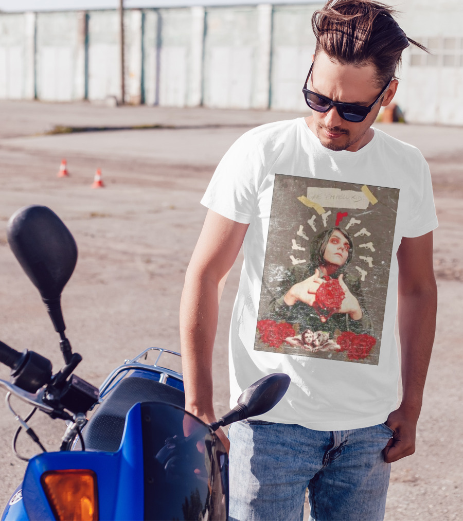 MCR Gerard Way Guns Angel Roses Give 'Em Hell Kid T-Shirt
