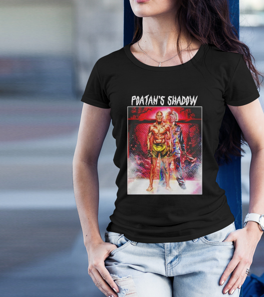 Poatan's Shadow Dual Persona Warrior In Fight Arena T-Shirt