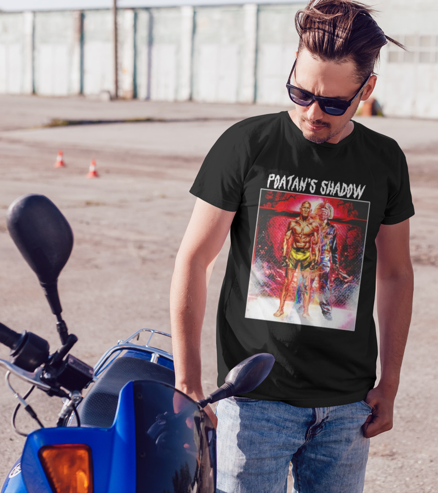 Poatan's Shadow Dual Persona Warrior In Fight Arena T-Shirt