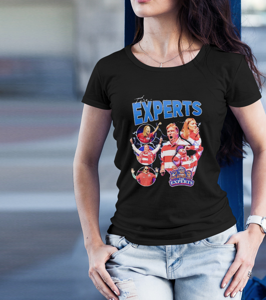 The Experts Team Football Enthusiasts In Red And White Stripes T-Shirt