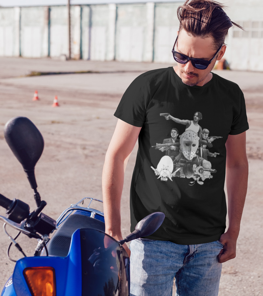 Trust Respect The Shooter Jason Mask Gangsters Anime Characters Gunmen T-Shirt