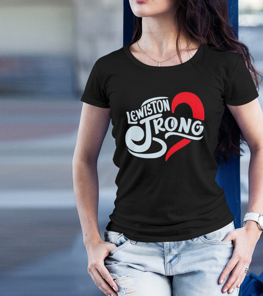 Lewiston Strong Heart Symbol Maine Resilience T-Shirt