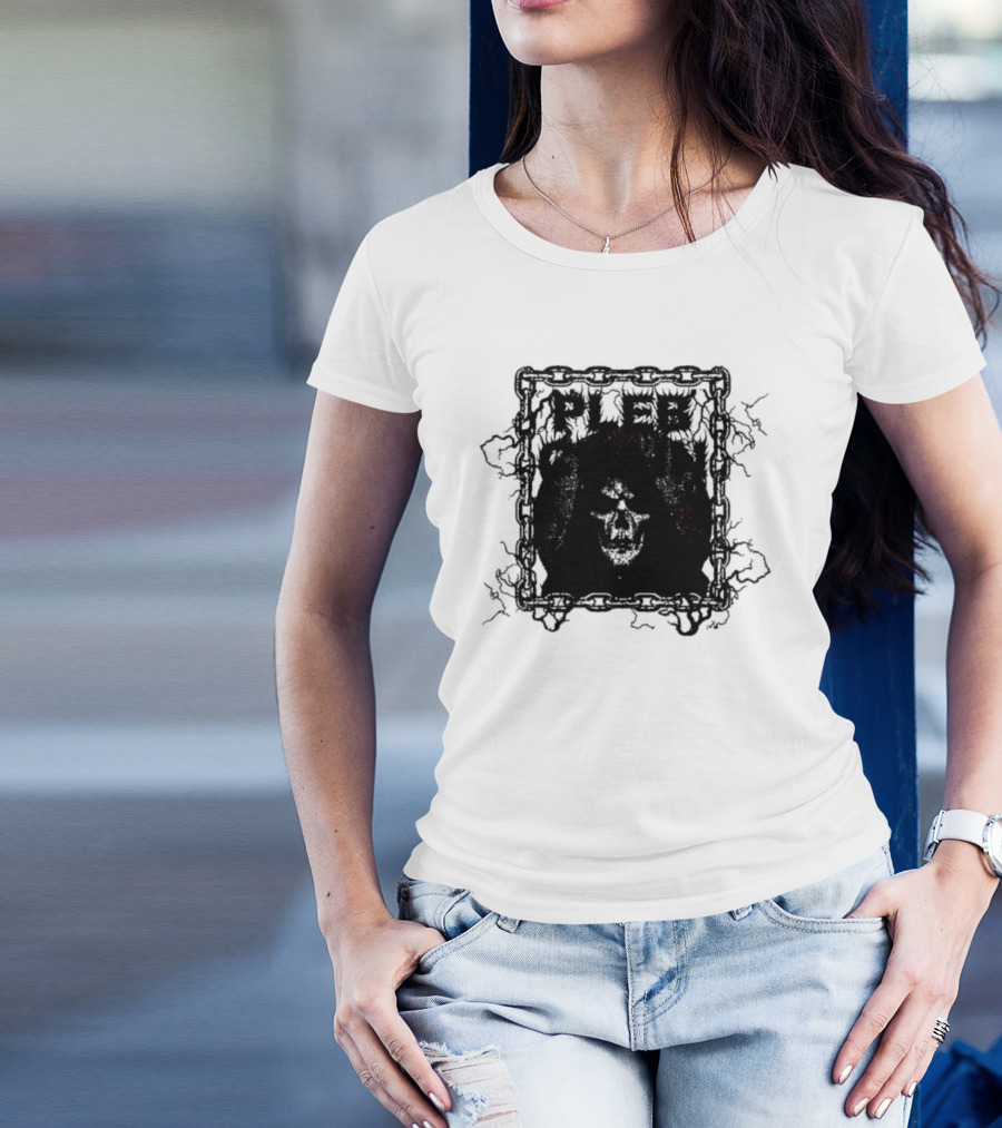Plebchain Skull With Lightning And Chains T-Shirt