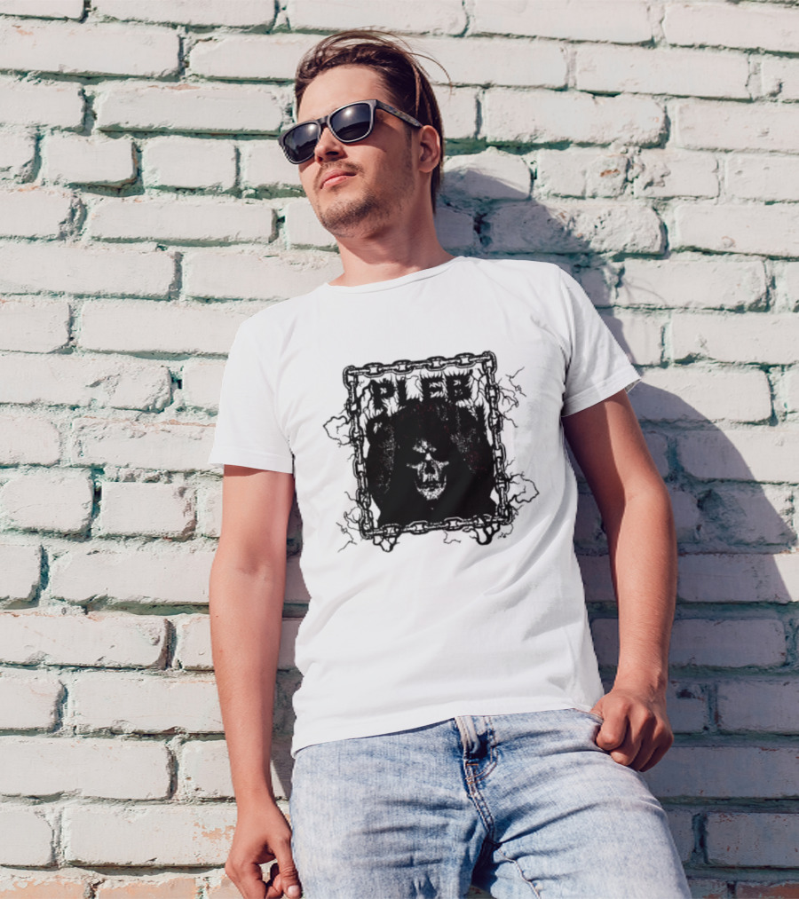 Plebchain Skull With Lightning And Chains T-Shirt