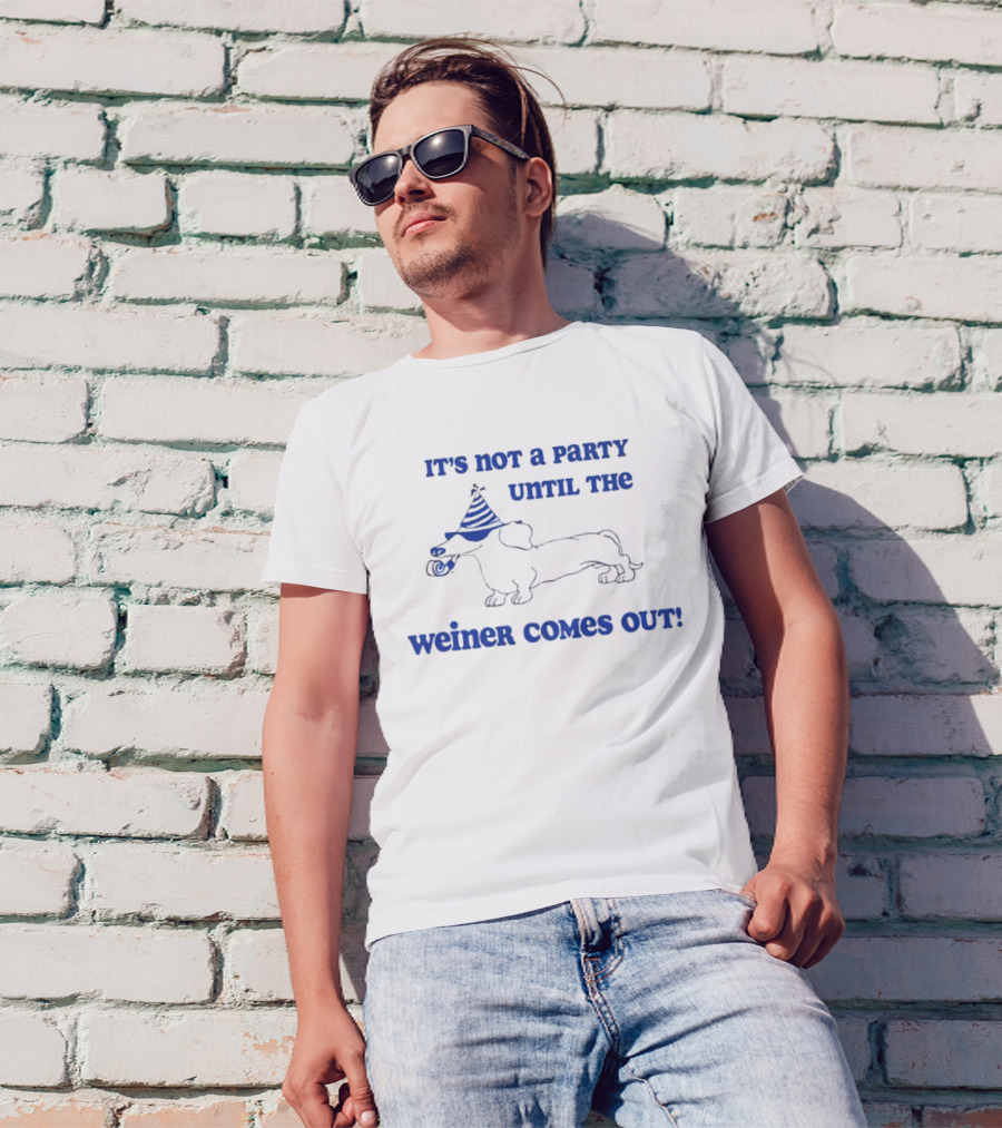 It's Not A Party Until The Weiner Comes Out Party Hat Drawing T-Shirt