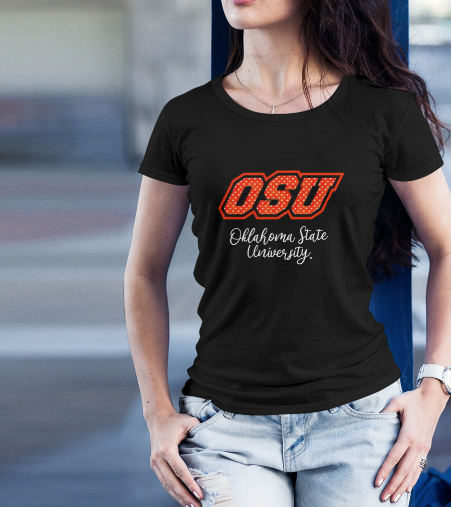 OSU Oklahoma State University Polkadot T-Shirt