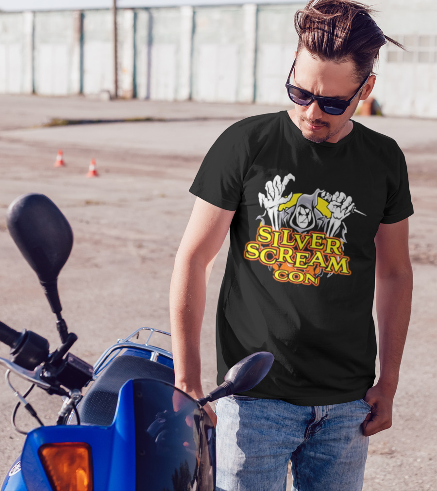 Silver Scream Con Grim Reaper With Needle And Hands T-Shirt